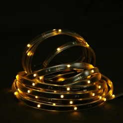 Discount 18' Amber LED Outdoor Christmas Linear Tape Lighting - Black Finish Rope & Tape