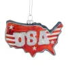 Clearance 4.25" Americana USA Glass Christmas Ornament Novelty