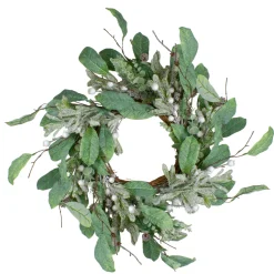 New 25" Artificial Mixed Foliage and Berries Christmas Wreath Unlit Unlit