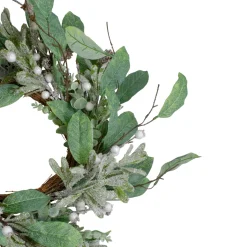 New 25" Artificial Mixed Foliage and Berries Christmas Wreath Unlit Unlit
