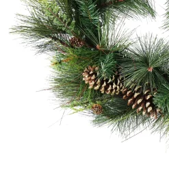 Discount 30" Artificial Mixed Pine with Pine Cones and Gold Glitter Christmas Wreath - Unlit Unlit
