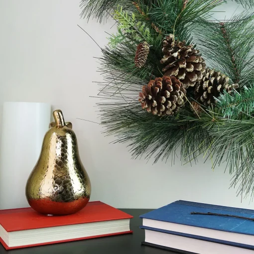 Discount 30" Artificial Mixed Pine with Pine Cones and Gold Glitter Christmas Wreath - Unlit Unlit