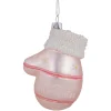 Online 4" Baby's 1st Christmas Pink Mitten Glass Ornament New Baby