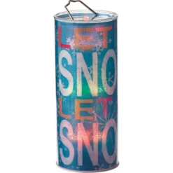 Best 12" Battery Operated Blue Color Changing LED 'LET IT SNOW' Snowflake Motif Christmas Lantern Lanterns