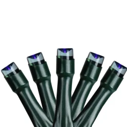 New 20 Battery Operated Blue LED Wide Angle Christmas Lights - 6.25 ft Green Wire Led