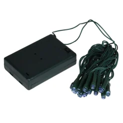 New 20 Battery Operated Blue LED Wide Angle Christmas Lights - 6.25 ft Green Wire Led