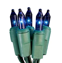 Hot 20 Battery Operated Blue LED Mini Christmas Lights - 9.8 ft Green Wire Battery Operated