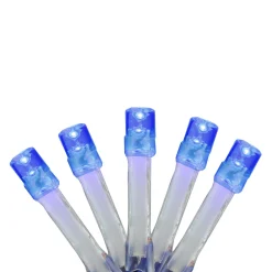 Discount 15 Battery Operated Blue Micro LED Christmas Lights - 4.8 ft Blue Wire Battery Operated
