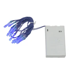 Discount 15 Battery Operated Blue Micro LED Christmas Lights - 4.8 ft Blue Wire Battery Operated