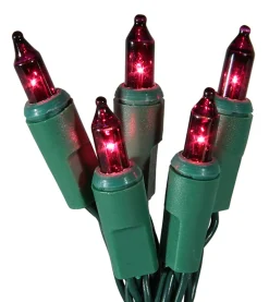 Sale 20 Battery Operated Purple Mini Christmas Lights - 9.8 ft Green Wire Incandescent