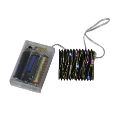 New 35 Battery Operated Silver LED Rainbow Micro Fairy Christmas Lights - 6 ft Gold Copper Wire Fairys