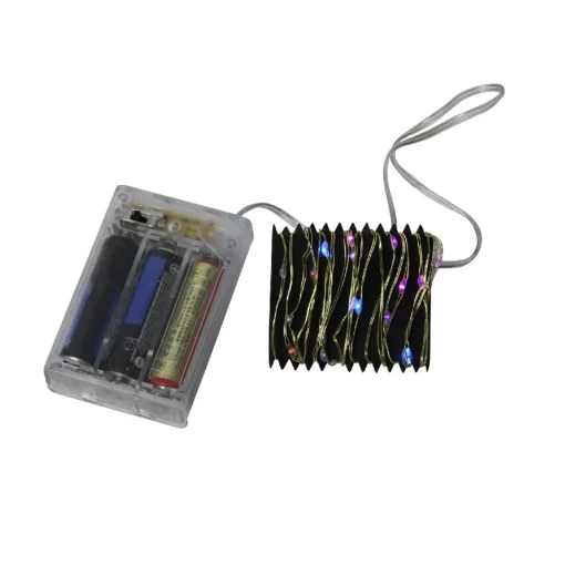 New 35 Battery Operated Silver LED Rainbow Micro Fairy Christmas Lights - 6 ft Gold Copper Wire Fairys