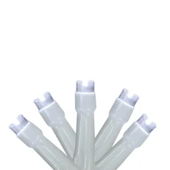Clearance 10 Battery Operated White LED Wide Angle Christmas Lights - 3 ft White Wire Led