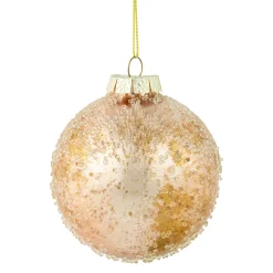 3.25" Beaded Rose Gold Mercury Style Glass Christmas Ball Ornament Glass|Ball Ornaments
