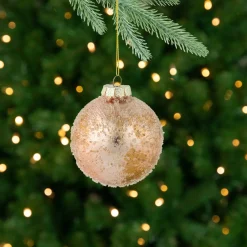 3.25" Beaded Rose Gold Mercury Style Glass Christmas Ball Ornament Glass|Ball Ornaments