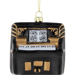 Hot 3" Black and Gold Organ Glass Christmas Ornament Entertainment
