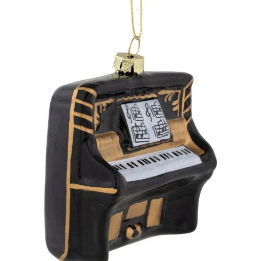 Hot 3" Black and Gold Organ Glass Christmas Ornament Entertainment