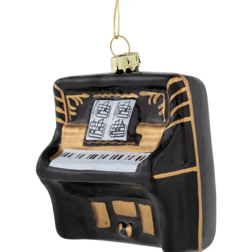 Hot 3" Black and Gold Organ Glass Christmas Ornament Entertainment