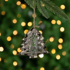 Clearance 4" Black and White Buffalo Plaid Christmas Tree with Reindeer Ornament Garden & Floral
