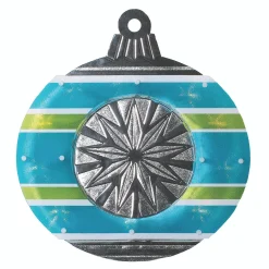 Outlet 15.5" Blue and Green Lighted Christmas Ornament Window Silhouette Window