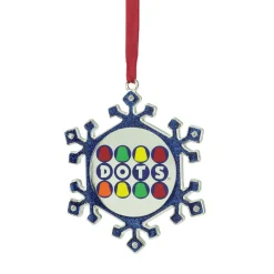 Sale 3.5" Blue and Silver Snowflake Dots Candy Logo Christmas Ornament Food & Beverage