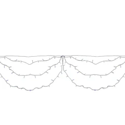 Best 150 Blue and White LED Swag Christmas Lights - 7.5 ft White Wire Led