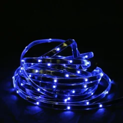 New 18' Blue LED Outdoor Christmas Linear Tape Lighting - Black Finish Rope & Tape