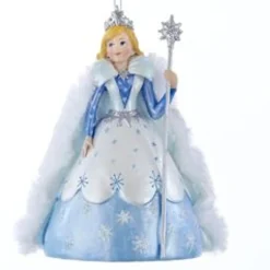 Hot 4.75" Blue Princess Snow Queen Christmas Ornament Elves & Fairies
