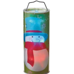 New 12" Blue Transparent Snowman LED Color Changing Lighted Hanging Christmas Lantern Lanterns