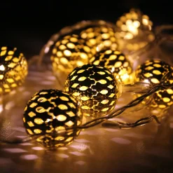 Best 10 B/O LED Warm White Rose Gold Metal Ball Christmas Lights - 6.25' Clear Wire Battery Operated