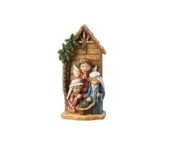Best 8" Brown and Blue Children's Nativity Scene Christmas Tabletop Decoration Nativity