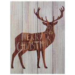 Best 11.75" Brown Reindeer "Merry Christmas" Lighted Wall Plaque Wall