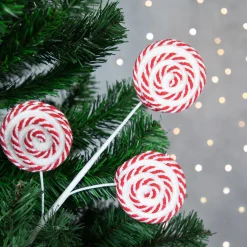 Discount 17" Candy Cane Lollipops Decorative Christmas Spray Sprays, Picks & Branches
