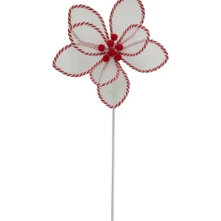 Discount 22" Candy Cane Poinsettia Christmas Stem Spray Sprays, Picks & Branches