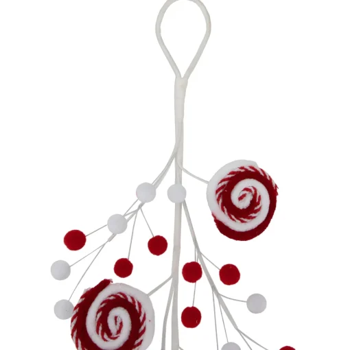 Best 30" Candy Cane Swirls and Pom Poms Christmas Garland Pre Decorated