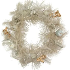 Best 24" Champagne Gold Apple and Pine Needle Artificial Christmas Wreath - Unlit Unlit
