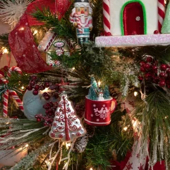 Best 4.25" Christmas Trees and Snowman in a Cup Glass Ornament Snowmen