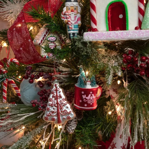 Best 4.25" Christmas Trees and Snowman in a Cup Glass Ornament Snowmen