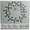 10" Christmas Wreath and Joy to the World Canvas Wall Art with Photo Clip Wall