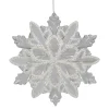 Hot 5.5" Clear Snowflake with White Design Christmas Ornament Icicles|Snowflakes