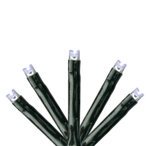283 Cool White LED 8-Function Twinkle Glow Lights - 17 ft Green Wire Led