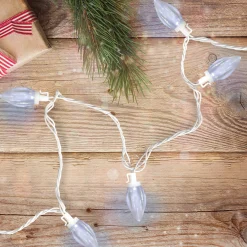Best 25 Count Pure White LED C9 Christmas Lights, 16 ft White Wire C7 & C9 Lights