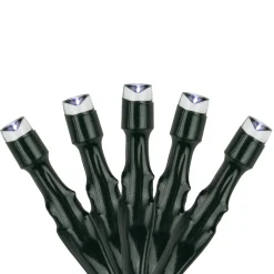 100 Count Pure White LED Solar Power Mini Christmas Light Set with Green Wire Led