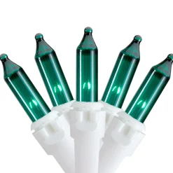 100 Count Teal Mini Icicle Christmas Lights, 3.5 ft White Wire Icicles