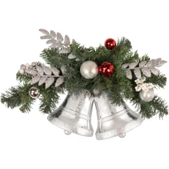 Hot 18" Decorated Green Pine Artificial Christmas Swag with Bells Unlit Swags