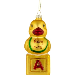 Best 5" Ducky New Baby 2023 Glass Christmas Ornament New Baby