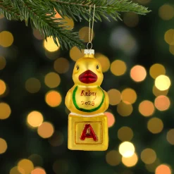 Best 5" Ducky New Baby 2023 Glass Christmas Ornament New Baby