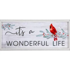 23.5" Framed It's A Wonderful Life Christmas Wall Sign Door