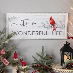 23.5" Framed It's A Wonderful Life Christmas Wall Sign Door