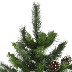 Best 6.5' Full Snowy Delta Pine with Pine Cones Artificial Christmas Tree, Unlit Unlit